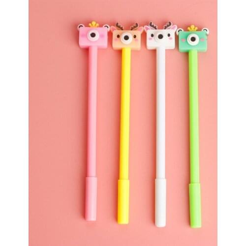 36 pcs/lot Creative Camera Animal Gel Pen Cute 0.5mm black Ink Signature Pens Promotional Gift Office School Supplies
