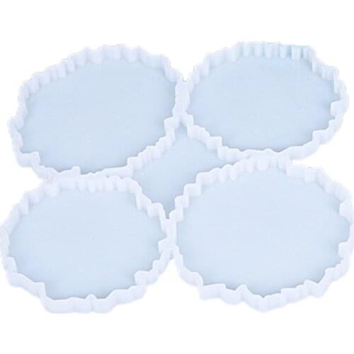 4 in 1 Crystal Epoxy Resin Coaster Tray Molds Agate Geode Resin Molds Coaste Making Accessories Office Home Decoration