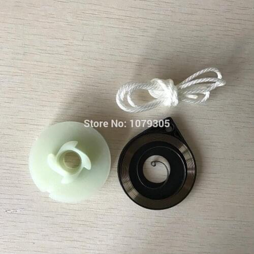 45 52 58 Chainsaw Starter Single Recoil Starter rope rotor with Spring with Rope for Starter Repair Replacement