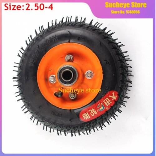 8 Inch Inflatable Wheel 2.50-4 Trolley Caster Wheel Electric Scooter 20cm Long Pneumatic Wheel Trailer Wheel 16mm Bearing Wheel