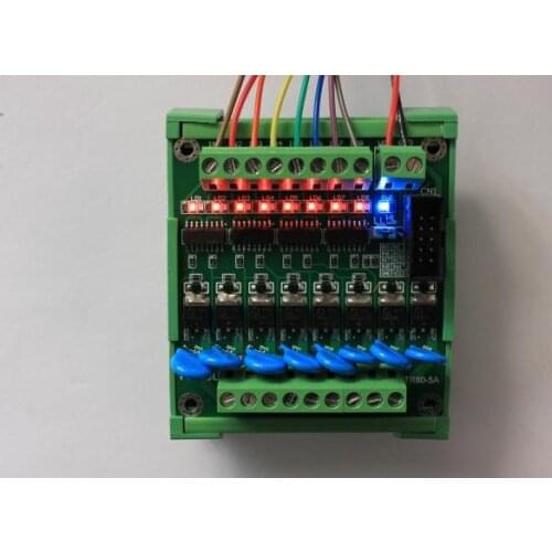 8-channel PLC Output Power Amplifier Board Photoelectric Isolation IO Relay Protection Board DC Solenoid Valve Drive Module