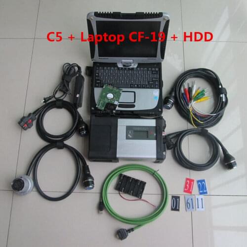 Auto scanner MB STAR C5 with CF19 Used laptop CF-19 touchscreen 2020 newest version 500G HDD full set MB diagnostic tool