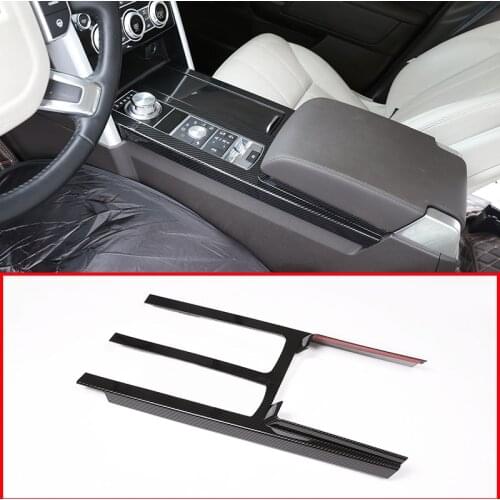 For Land Rover Discovery 5 LR5 2017 Car-styling ABS Carbon Fiber Style Center Console Protection Panel Cover Trim Car Accessory