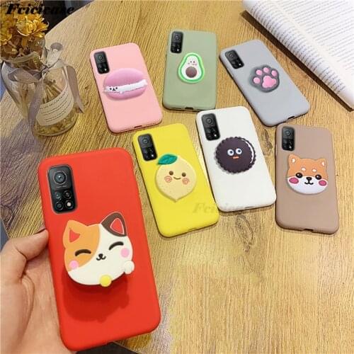 3D Cartoon Phone Holder Case For Xiaomi Mi 10T Pro Mi10T Pro 5G Cover Silicone Coque Fundas For Xiaomi Mi 10T 5G Back Bags