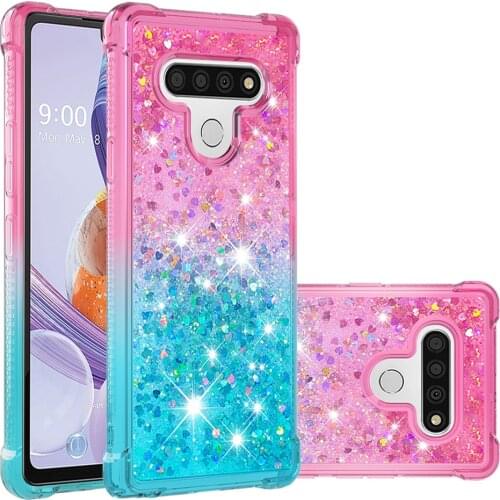 Gradient Quicksand Liquid Glitter Case For LG Stylo 6 Phone Cover K71 Soft TPU Bumper Clear Protective Cover For LG K71 Funda