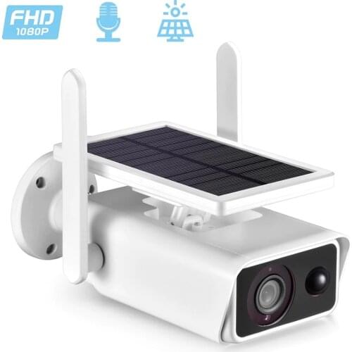 Gadinan Solar Powered Wifi IP Camera Battery Security Camera PIR 1080P SD Card Slot Intercom Low Power Consumpti Surveillance