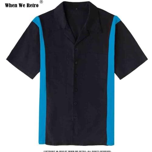 When We Retro Rockabilly Shirt 2021 New Design Short Sleeve Cotton Plus Size Men Shirts ST121 Mens Short Sleeve Summer Shirt