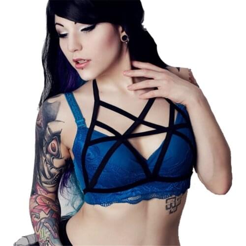 Body Harness Lingerie Belt Crop Tops Caged Harness Bra Sexy Hollow Out Elastic Adjust Strap Bra Dance Rave Wear for Women Fetish