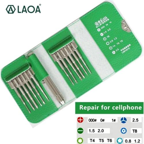 LAOA Precision Screwdriver Material S2 12 in 1 Multifunction High Quality Repair for Cellphone Clock Laptop