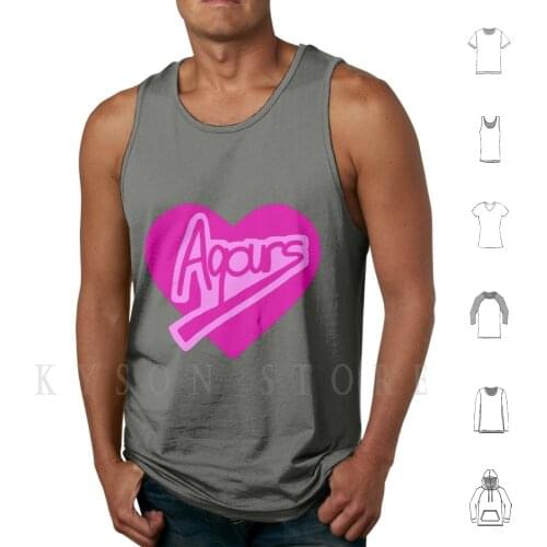 Aquors Logo Tank Tops Vest Sleeveless Love Love Love Aquors Idol