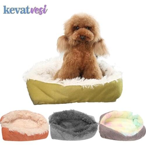 2 In 1 Soft Dog Bed Mat Winter Warm Cat Sleeping House Nest Foldable Long Plush Pet Kennel Sofa Chihuahua Pug Dog Accessories