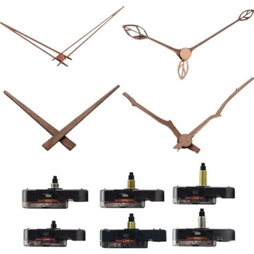 10sets Quartz Wall Clock Movement Walnut Wooden hands Kit Spindle Step Mechanism shaft Classic Watch Repair Replacement Home