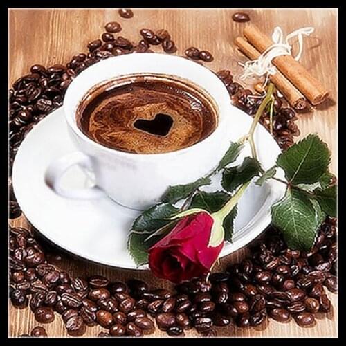 Diy 5d diamond painting cross stitch 3d diamond embroidery kits coffee cup picture diamond mosaic Home Decor paintings