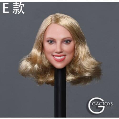 New In Stock 1/6 GC033 Black Widow Scarlett Johanson Head For 12" Action Body Beauty star smiley head sculpture