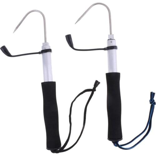 Telescopic Aluminum Heavy Duty Gaff with Stainless Steel Hook Spear Hooks Control Fishing Tackle Tool Garfio