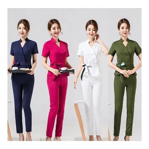 Spa uniform for beauty salon for the cosmetologist thai massage smocks for work Beauty uniforms foot bath technician costume set