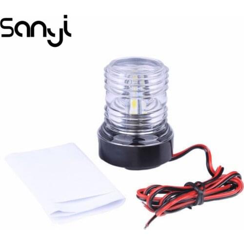 Waterproof Anchor Light 250LM DC12-24V Boat Light Super Bright Navigation Light for Fishing Boats Signal Lights 360 Degrees