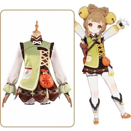 Genshin Impact YaoYao Cosplay Costume Wigs Women Cute Lolita Dress Lovely Uniform Yao Yao Anime Suit Halloween Carnival Outfits