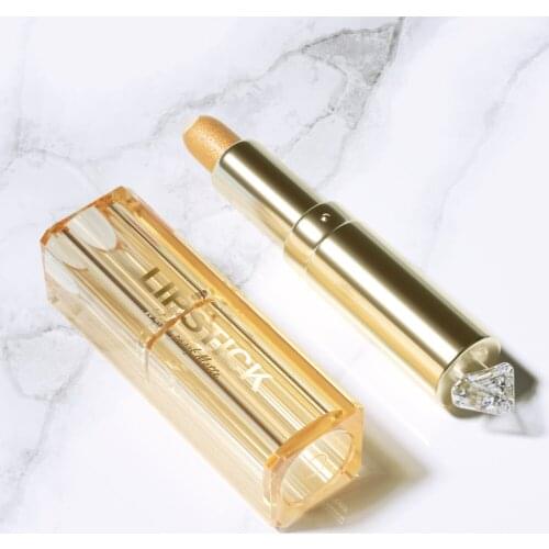 New fashion waterproof matte tube gold lipstick long lasting sexy lip stick makeup korean