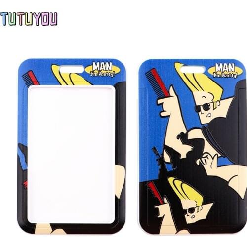 1pcs PC2902 Cartoon Strong Man Lanyard Card ID Holder Car KeyChain ID Card Pass Gym Phone Badge Key Ring Holder Jewelry