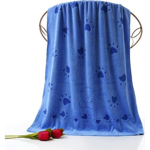 1pcs 140X70CM Pet Bath TowelFootprint Printed Oversized Microfiber Towel Strong Absorbing Water Dog Towels Pet Supplies