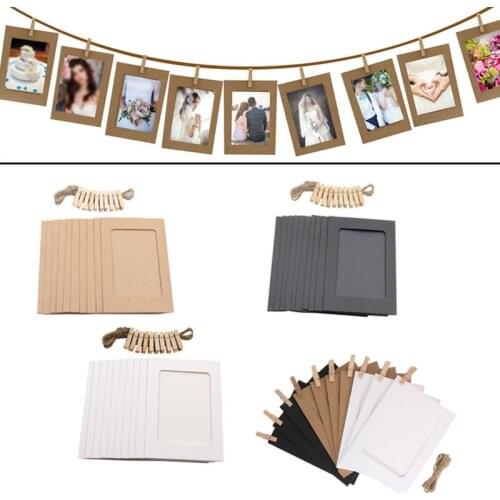 10Pcs 6 Inch Photo Frame For Picture Wooden Photo Frame Clip Picture Holder Wedding Wall Decor Graduation Party Photo Booth