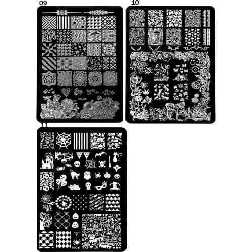 14.5*9.5cm Stamping Nail Art Image Plate Design Rectangle XL Stencil metal lace flower patterns manicure template stencil HK010