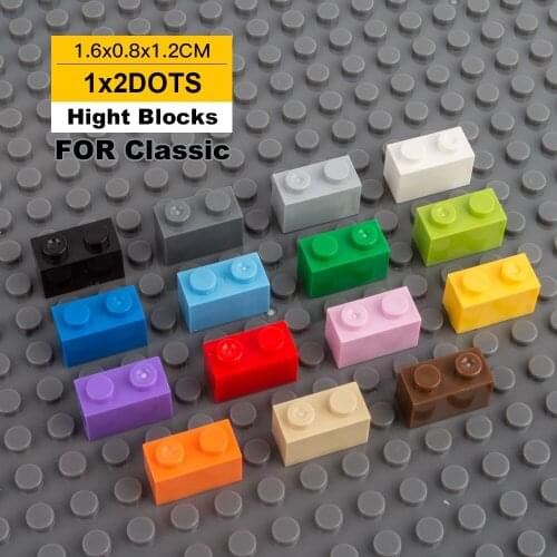 1x2 Small Building Block Pixel building blocks DIY High Bricks 125pcs for Legoss Educational Toy Multicolor Gift for Children