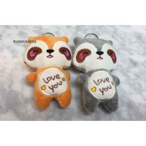 2Colors- 9CM Approx. Love Cat Toys , Stuffed Animal TOY Racoon DOLL , Kids Party Small Plush Gift Toys