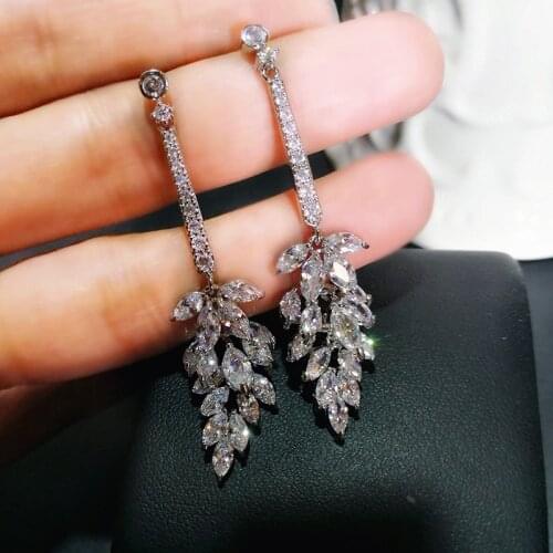 2020 Korean Earrings Fashion Jewelry 925 Sterling Silver Earrings for Women Temperament Zircon S925 Long Earrings Fine Jewelry