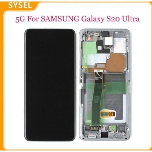 6.9'' SUPER AMOLED 5G For SAMSUNG Galaxy S20 Ultra LCD G988 G988F Touch Screen Digitizer Assembly Parts