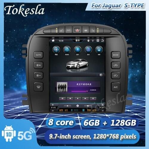 Tokesla Android 10.0 car radio audio 9.7'' DVD intelligent touch Central Multimedia gps receiver screen system For Jaguar S-TYPE