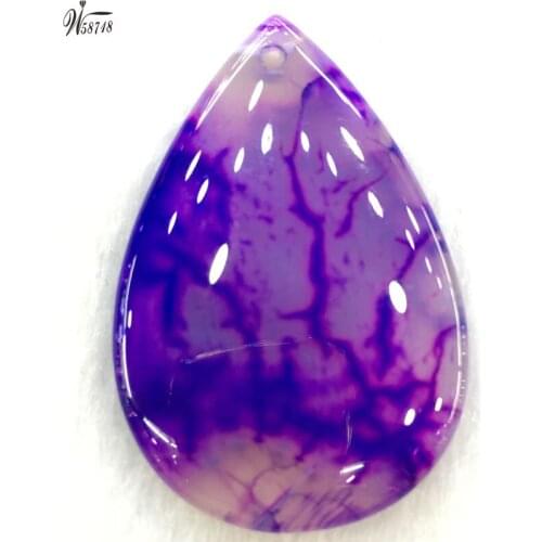 Free Shipping Women Fashion Jewelry 28x42x6mm Beautiful Purple Dragon Veins Carnelian Water Drop Pendant Bead C7129
