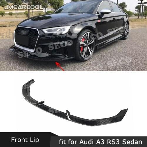For Audi A3 RS3 Base Sedan 4 Door 2017 2018 Carbon Fiber Front Bumper Lip Spoiler Car Styling