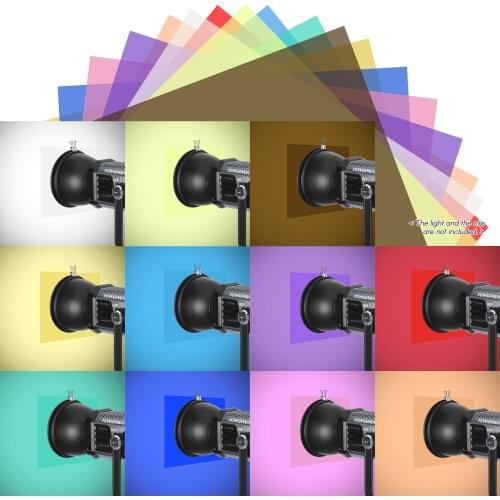 Photo Studio Transparent Gel Lighting Filter 30*30cm/12*12in Coloured Overlays Tinted Correction Light Filters Plastic Sheets