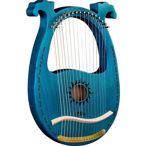 Hot-ZANi Lyre Harp,16 String Mahogany Lyre Harp,16 String Lyre Unique Patterns Carved Phonetic Symbol,for Music Lovers Beginners