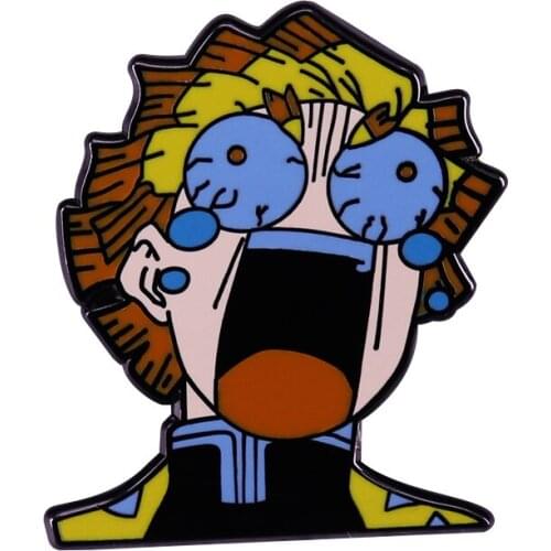 Scared Funny Zenitsu Pin Crybaby Meme Design Inspired by Demon Slayer - Anime Fans Grab it