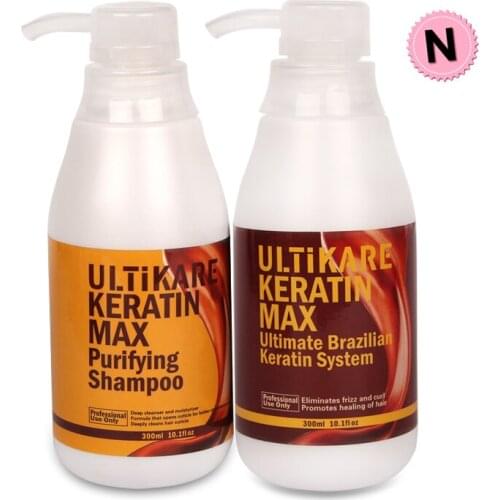 High Grade Best Selling 300ml Free Formalin Brazilian Keratin Hair Straight Treatment+300ml Purifying Shampoo Moisturizing