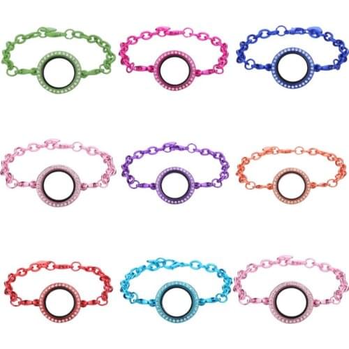 10Pcs/Lot Metal Colors Perfume Floating Locket Bracelet Essential Oil Diffuser Aromatherapy Fit Women Party Gift Jewelry