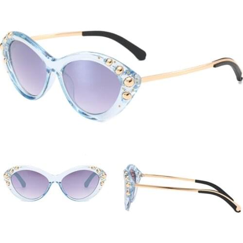 Fashion personality women sunglasses American lady cat eye sunglasses cross border diamond-encrusted retro uv400 sunglasses