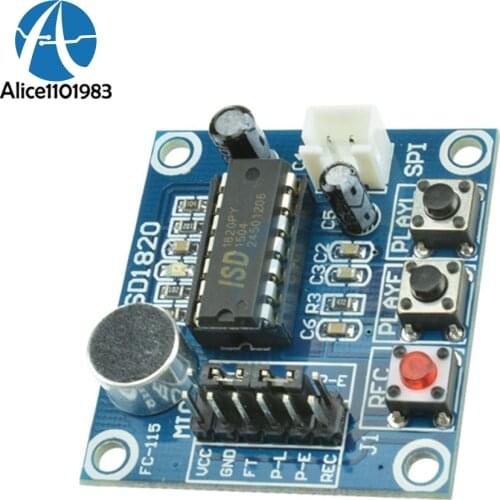 Sound Voice Recording Playback Module ISD1820 Mic Sound Audio Telediphone Control Drive Board With Microphone Micro phone 3V 5V