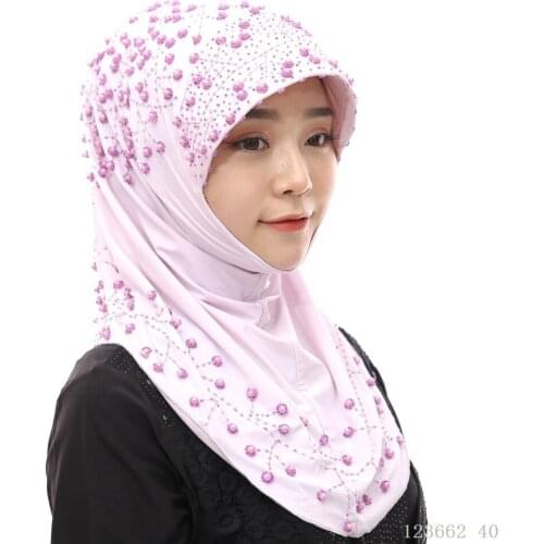 New large pearl Malay Muslim headscarf Indonesia beaded hijab Southeast Asia Turbans for women Hijab scarf Handmade beading