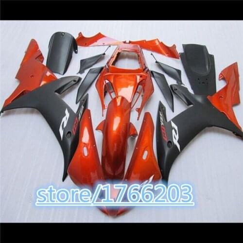 Fairings Orange black for YZF R1 02-03 YZF-R1 2002-2003 YZFR1 YZF1000 YZF 1000 02 03 2002 2003 Ning