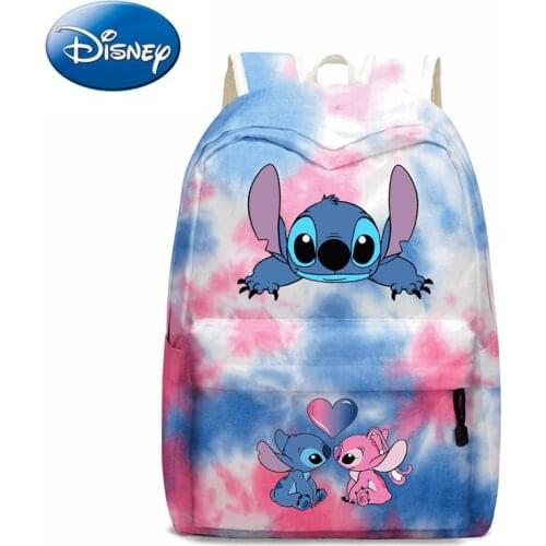 Genuine Lilo and Stitch Backpacks Disney Stitch Cute Gradient Print School Bag for Women Childrens Casual Backpack Rucksack