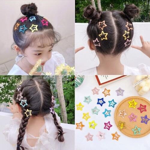 Dazzling star childrens hairpin popular hot selling metal edge clip paint Liu Hai clip hair card bb clip female tiara clip