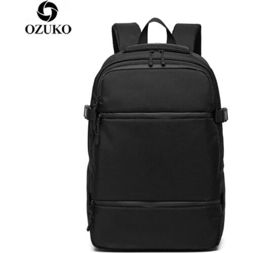 Dropshipping OZUKO Causal Men 15.6 inch Laptop Backpacks Fashion Schoolbag for Boys Teenager Travel Backpack Male Mochilas