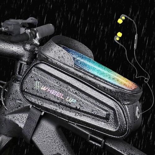 Bike Bag Frame Front Top Tube Rainproof Cycling Bag Reflective 7.0 inch Phone Case Touch Screen Bicycle Bag MTB Handlebar Bag