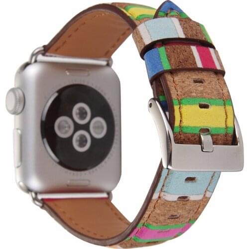 For Apple Watch Band Wood Grain Leather Smart Watch Wrist Strap For Apple Watch Series 1 2 3 38-42mm iWatch Bracelet Watchbands