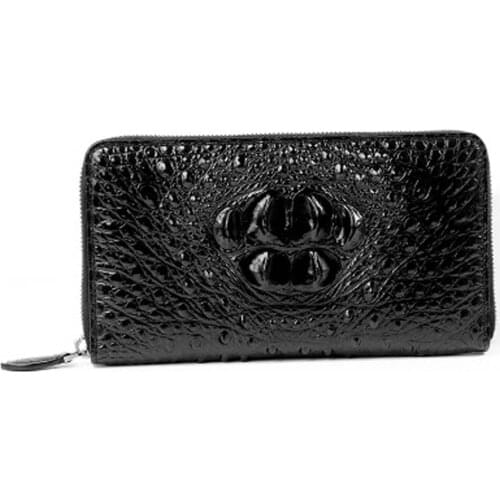 Sanpijiang Thailand Siam crocodile Hand bag male crocodile leather skull business leisure Hand caught men clutch bag