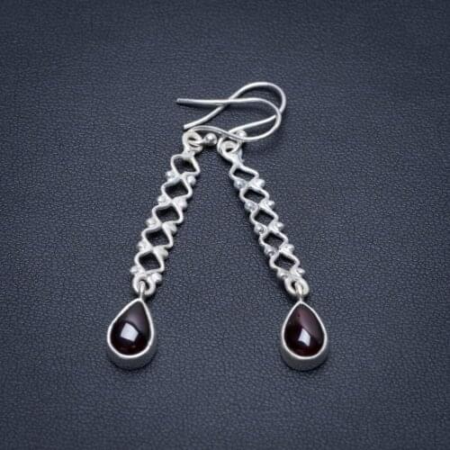 Natural Amethyst Punk Style 925 Sterling Silver Earrings 2" S1430